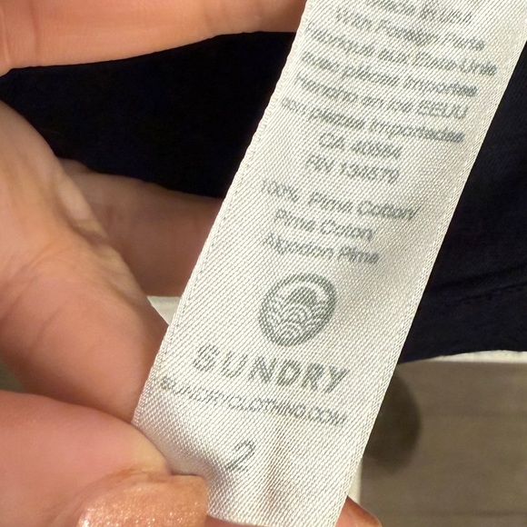 SUNDRY Women's Navy Blue Easy Like Sunday Morning Short Sleeve Tee Size M NEW - Picture 5 of 5